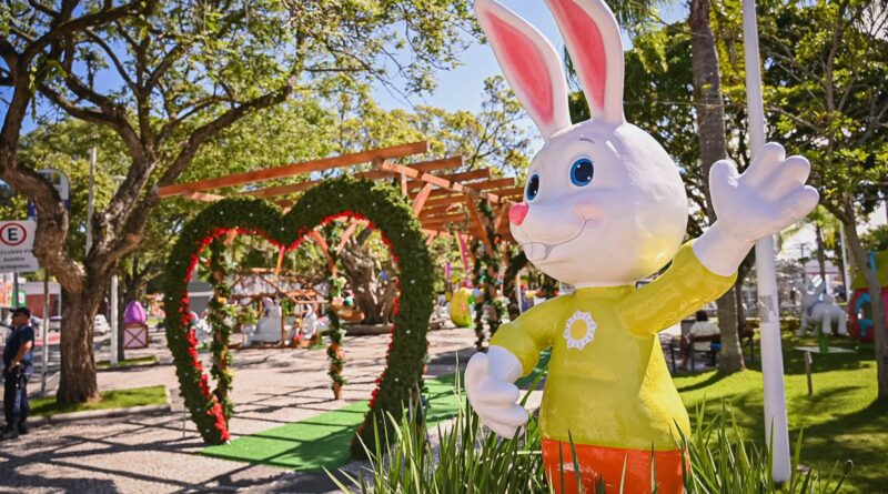Decoração da Páscoa na Praça está aberta para visitação desde o dia 26 de março