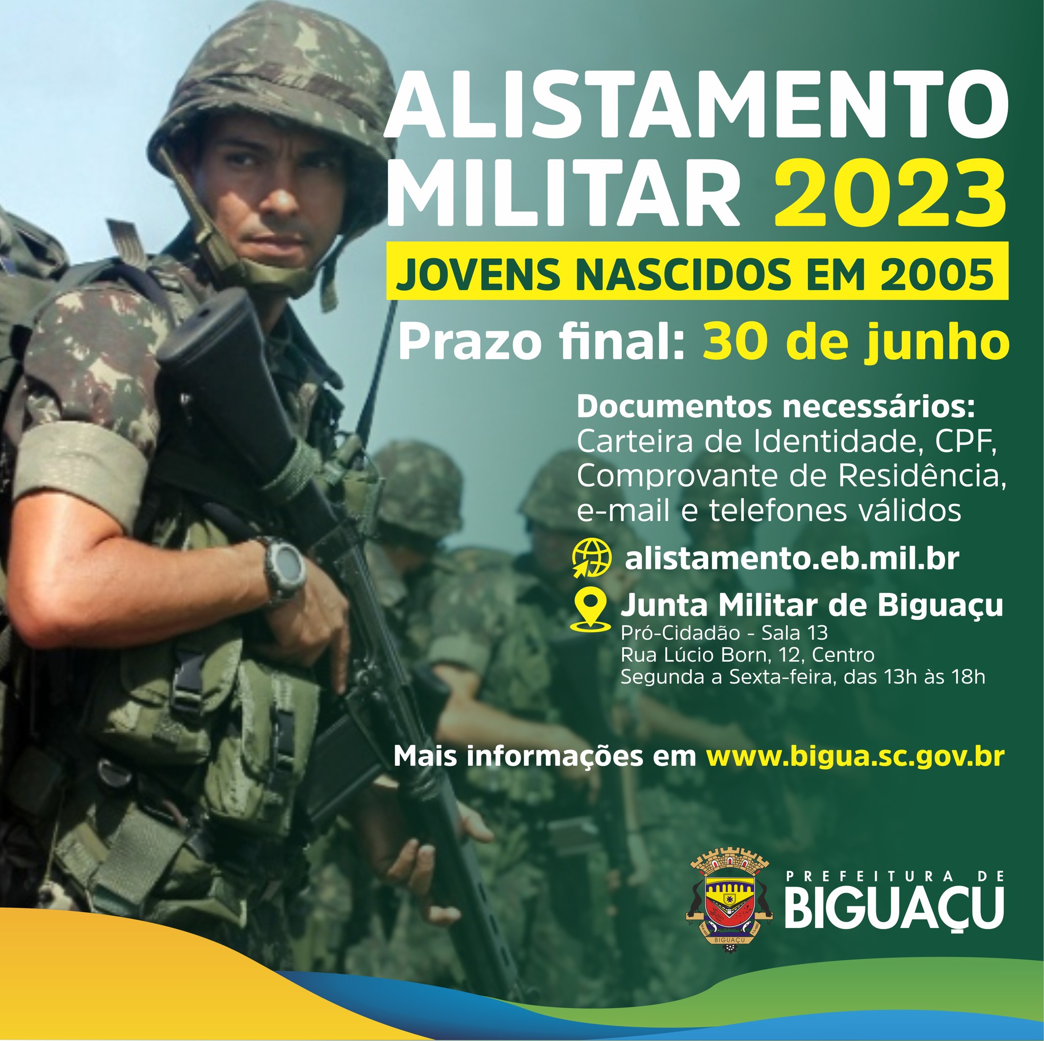 Prefeitura Municipal de Juquitiba  Alistamento Militar 2023 irá até dia 30  de junho